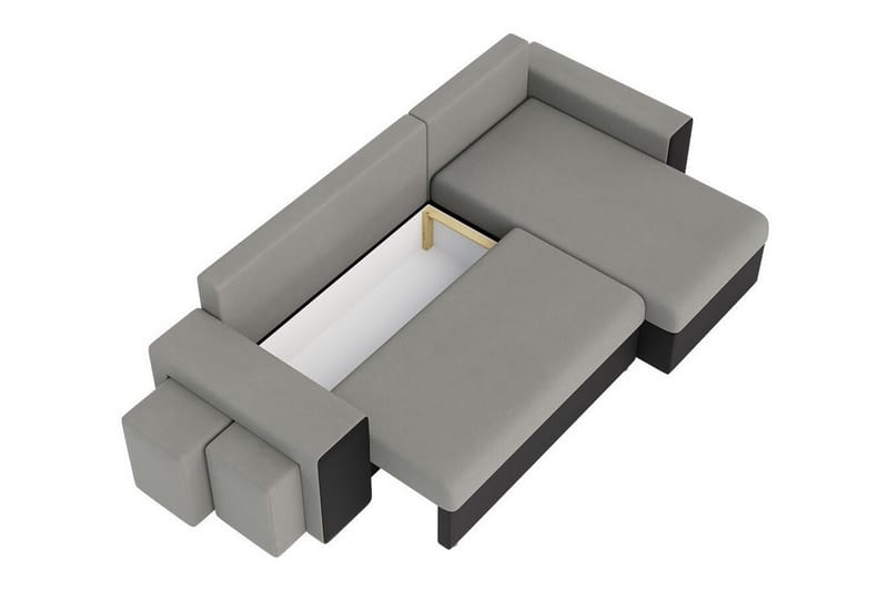 Midfeld 3-sits Hörnbäddsoffa Blå/Grå - Möbler - Vardagsrum - Bäddsoffor - Hörnbäddsoffa