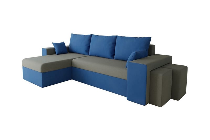 Midfeld 3-sits Hörnbäddsoffa Blå/Grå - Möbler - Vardagsrum - Bäddsoffor - Hörnbäddsoffa