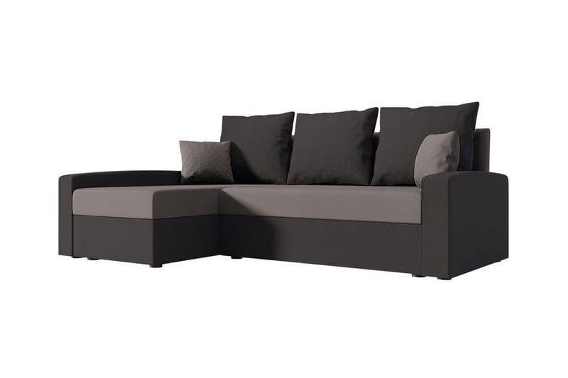 Midfeld 3-sits Hörnbäddsoffa Brun/Svart - Möbler - Vardagsrum - Bäddsoffor