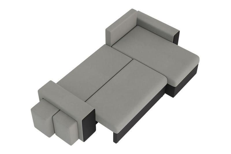 Midfeld 3-sits Hörnbäddsoffa Brun/Svart - Möbler - Vardagsrum - Bäddsoffor - Hörnbäddsoffa
