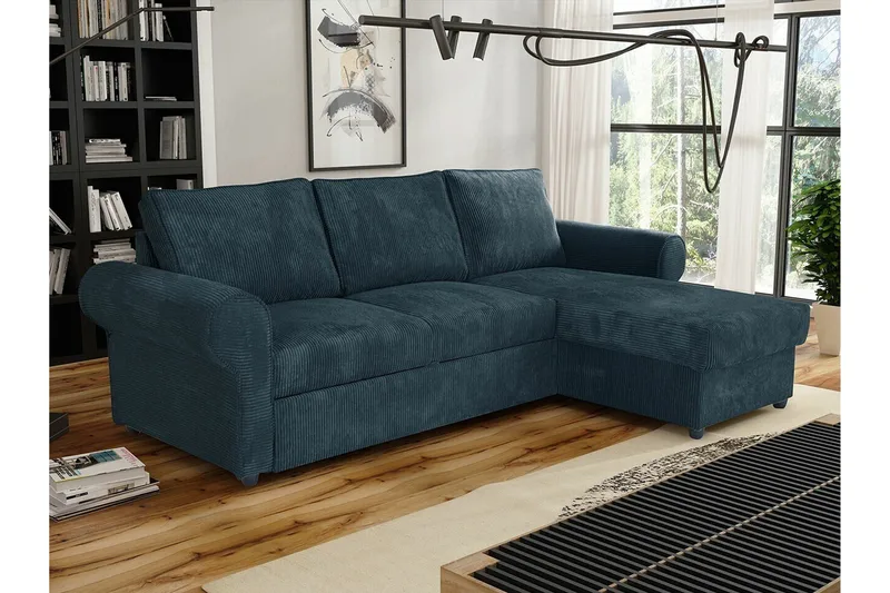 Midfeld 3-sits Hörnbäddsoffa Dark blue - Möbler - Vardagsrum - Bäddsoffor