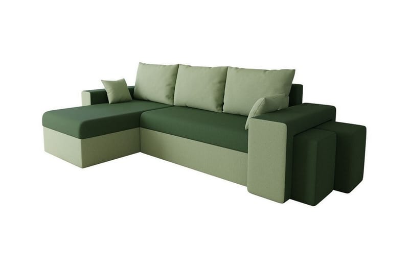 Midfeld 3-sits Hörnbäddsoffa Grön - Möbler - Vardagsrum - Bäddsoffor - Hörnbäddsoffa