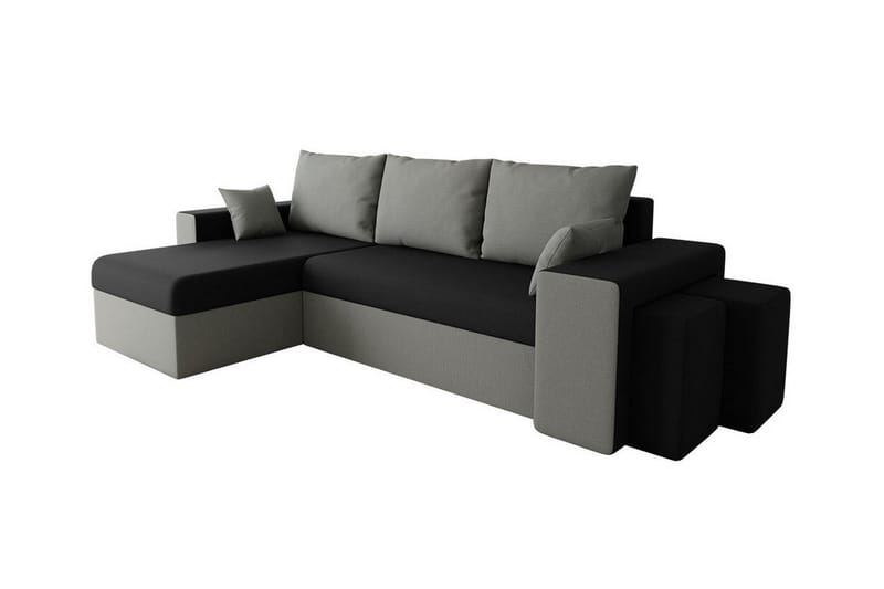 Midfeld 3-sits Hörnbäddsoffa Ljusgrå/Mörkgrå - Möbler - Vardagsrum - Bäddsoffor - Hörnbäddsoffa