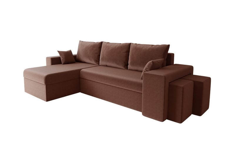 Midfeld 3-sits Hörnbäddsoffa Mörkbrun - Möbler - Vardagsrum - Bäddsoffor - Hörnbäddsoffa