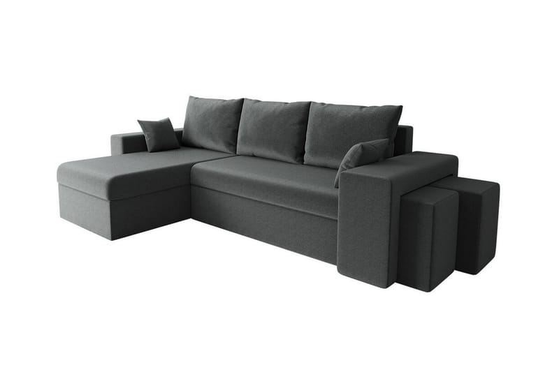 Midfeld 3-sits Hörnbäddsoffa Mörkgrå - Möbler - Vardagsrum - Bäddsoffor - Hörnbäddsoffa