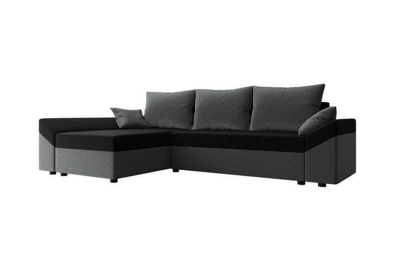 Midfeld 3-sits Hörnbäddsoffa Mörkgrå/Svart - Möbler - Vardagsrum - Bäddsoffor - Hörnbäddsoffa