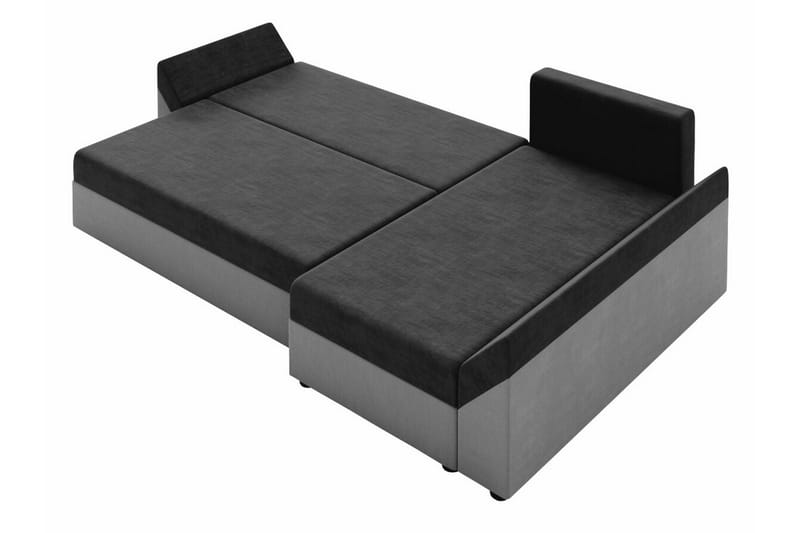 Midfeld 3-sits Hörnbäddsoffa Mörkgrå/Svart - Möbler - Vardagsrum - Bäddsoffor - Hörnbäddsoffa