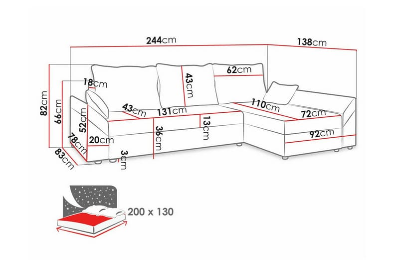 Midfeld 3-sits Hörnbäddsoffa Mörkgrön - Hörnbäddsoffa - Bäddsoffor