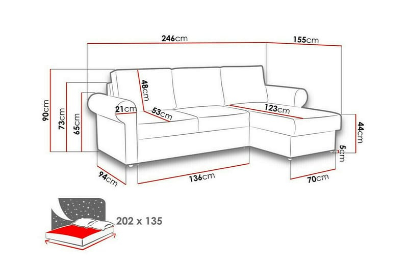 Midfeld 3-sits Hörnbäddsoffa Senapsgul - Möbler - Vardagsrum - Bäddsoffor