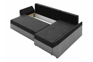 Midfeld 3-sits Vänster L-formad Hörnbäddsoffa 130x200 cm med Förvaring i Tyg - Blå - Möbler - Vardagsrum - Bäddsoffor