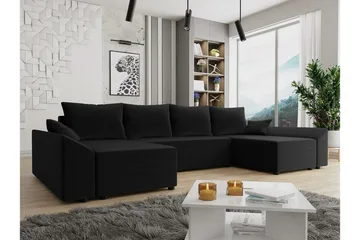 Midfeld 4-sits Hörnbäddsoffa Black - Möbler - Vardagsrum - Bäddsoffor - U bäddsoffa