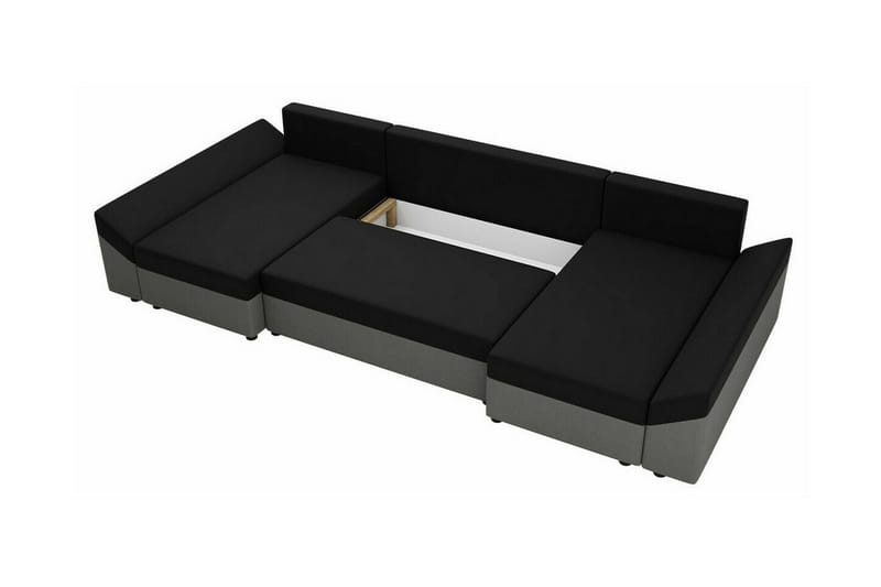 Midfeld 4-sits Hörnbäddsoffa Brown/Black - Möbler - Vardagsrum - Bäddsoffor - Hörnbäddsoffa