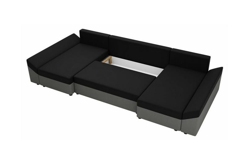 Midfeld 4-sits Hörnbäddsoffa Dark Grey/Black - Möbler - Vardagsrum - Bäddsoffor - Hörnbäddsoffa