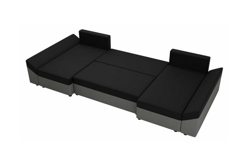 Midfeld 4-sits Hörnbäddsoffa Mörkgrå/Svart - Möbler - Vardagsrum - Bäddsoffor - Hörnbäddsoffa
