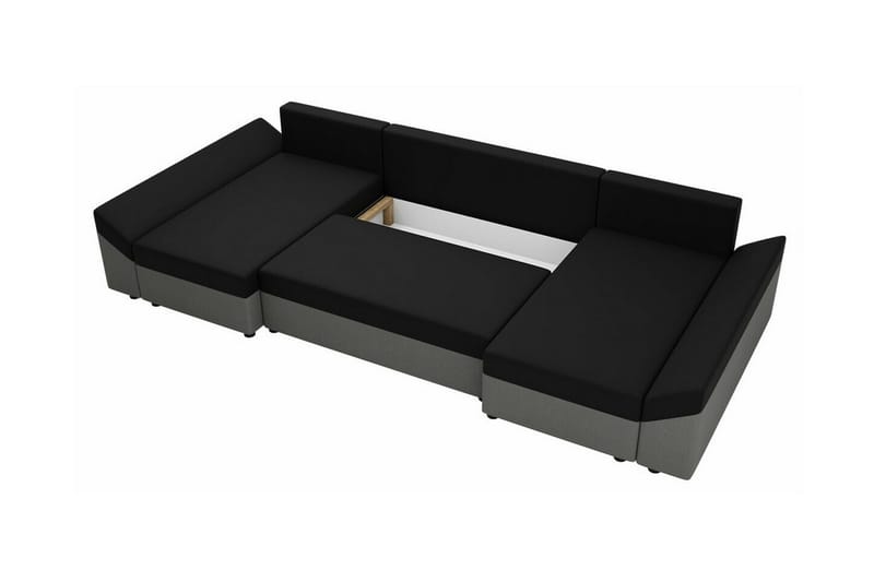 Midfeld 4-sits Hörnbäddsoffa Mörkgrå/Svart - Möbler - Vardagsrum - Bäddsoffor - Hörnbäddsoffa