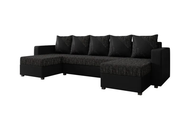 Midfeld 4-sits Hörnbäddsoffa NO_BRAND Black