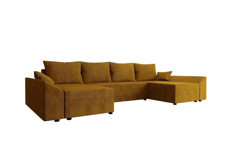 Midfeld 4-sits Hörnbäddsoffa NO_BRAND Dark yellow