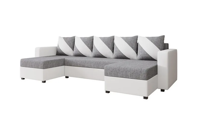 Midfeld 4-sits Hörnbäddsoffa NO_BRAND White/Grey - Möbler - Vardagsrum - Bäddsoffor - Hörnbäddsoffa
