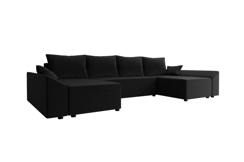 Midfeld 4-sits Hörnbäddsoffa Svart - Möbler - Vardagsrum - Bäddsoffor - Hörnbäddsoffa