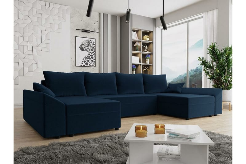 Midfeld 4-sits Hörnbäddsoffa Svart - Möbler - Vardagsrum - Bäddsoffor - Hörnbäddsoffa