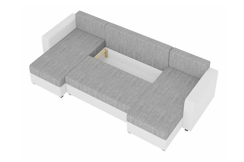 Midfeld 4-sits Hörnbäddsoffa Vit/Grå - Möbler - Vardagsrum - Bäddsoffor - Hörnbäddsoffa