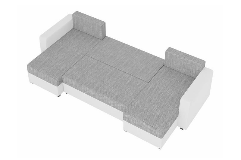 Midfeld 4-sits Hörnbäddsoffa Vit/Grå - Möbler - Vardagsrum - Bäddsoffor - Hörnbäddsoffa