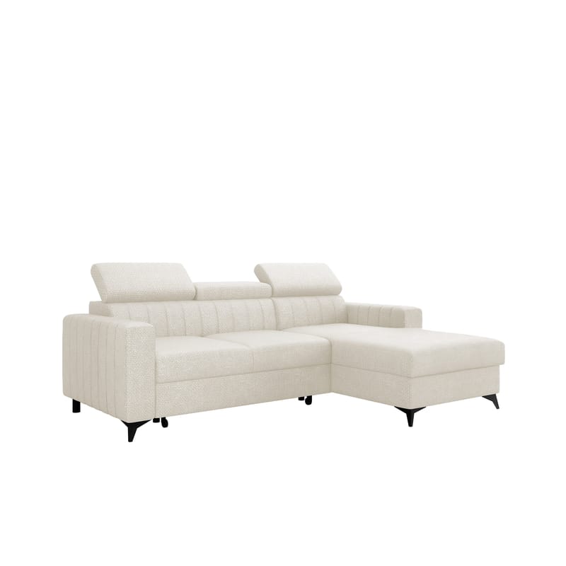 Milano 3-sits Bäddsoffa divan höger med förvaring, Beige