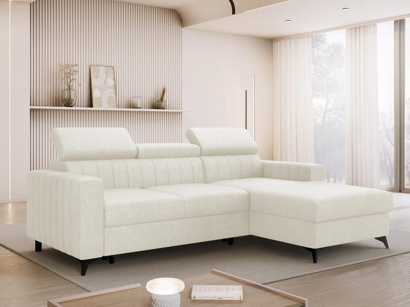 Milano 3-sits Bäddsoffa divan höger med förvaring - Beige - Möbler - Vardagsrum - Bäddsoffor