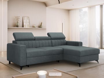 Milano 3-sits Bäddsoffa divan höger med förvaring - Mörkgrå - Möbler - Vardagsrum - Bäddsoffor