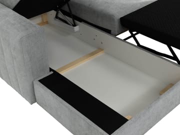 Milano 3-sits Bäddsoffa divan höger med förvaring - Mörkgrå - Möbler - Vardagsrum - Bäddsoffor