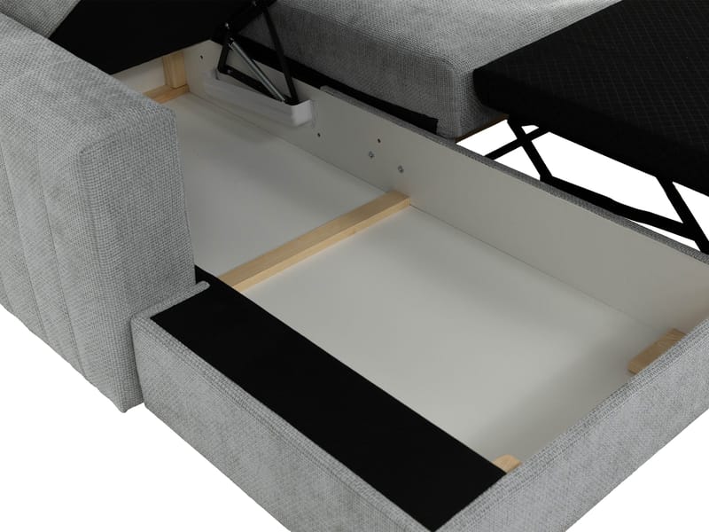 Milano 3-sits Bäddsoffa divan höger med förvaring - Mörkgrå - Möbler - Vardagsrum - Bäddsoffor