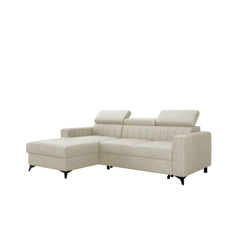 Milano 3-sits Bäddsoffa divan vänster med förvaring, Beige
