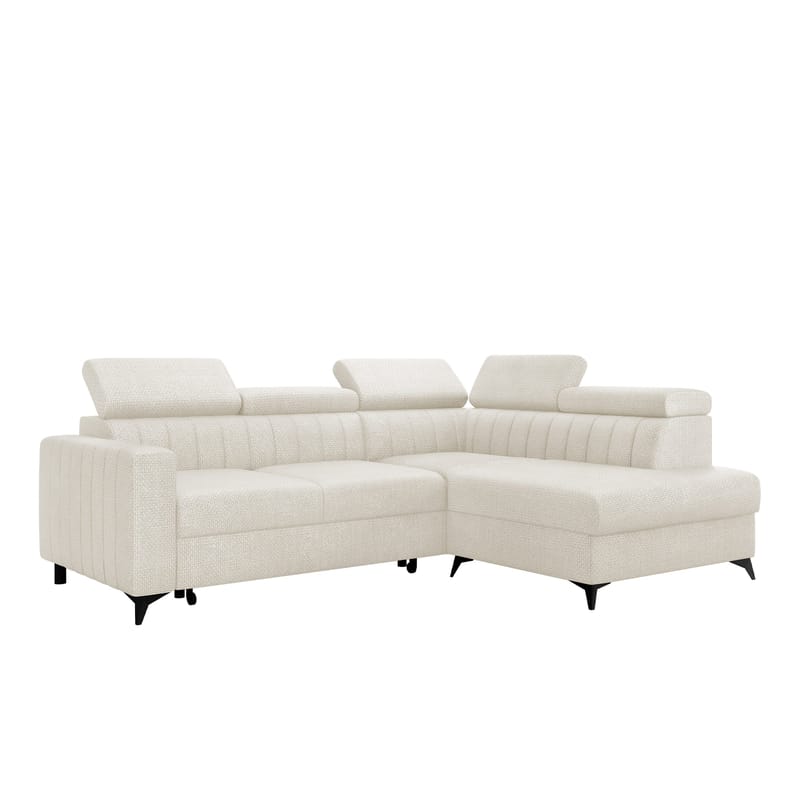 Milano 4-sits Bäddsoffa schäslong höger med förvaring, beige