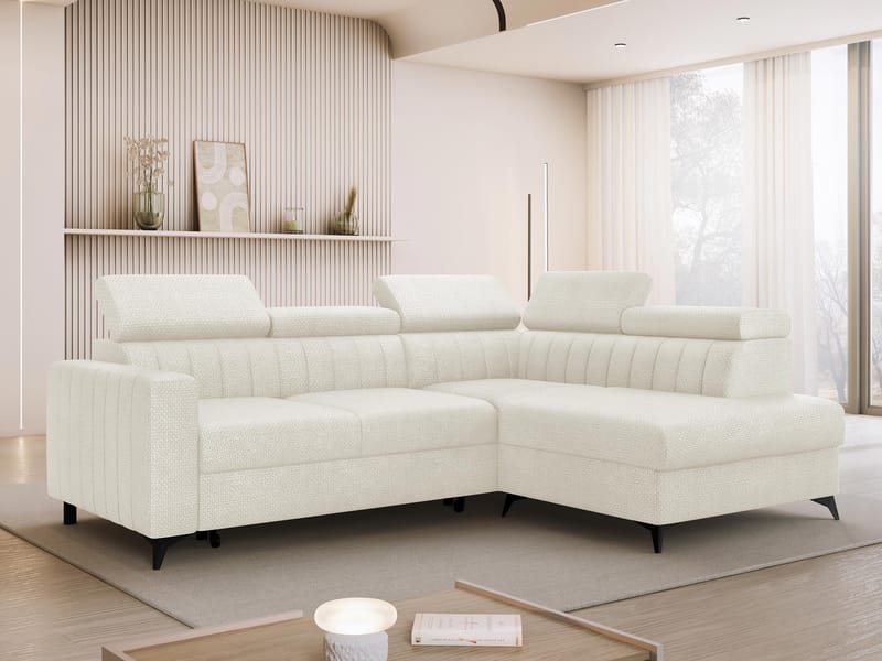 Milano 4-sits Bäddsoffa schäslong höger med förvaring - beige - Möbler - Vardagsrum - Bäddsoffor