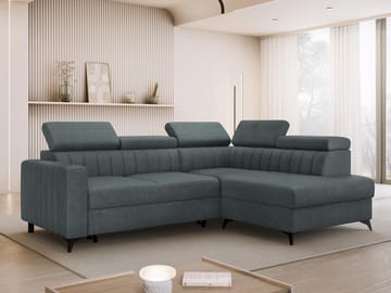 Milano 4-sits Bäddsoffa schäslong höger med förvaring - Mörkgrå - Möbler - Vardagsrum - Bäddsoffor