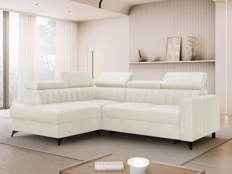 Milano 4-sits Bäddsoffa schäslong vänster med förvaring - beige - Möbler - Vardagsrum - Bäddsoffor