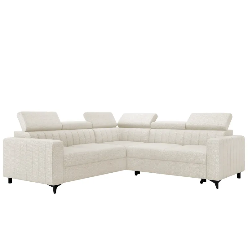 Milano 5-sits Bäddsoffa hörn med förvaring, Beige
