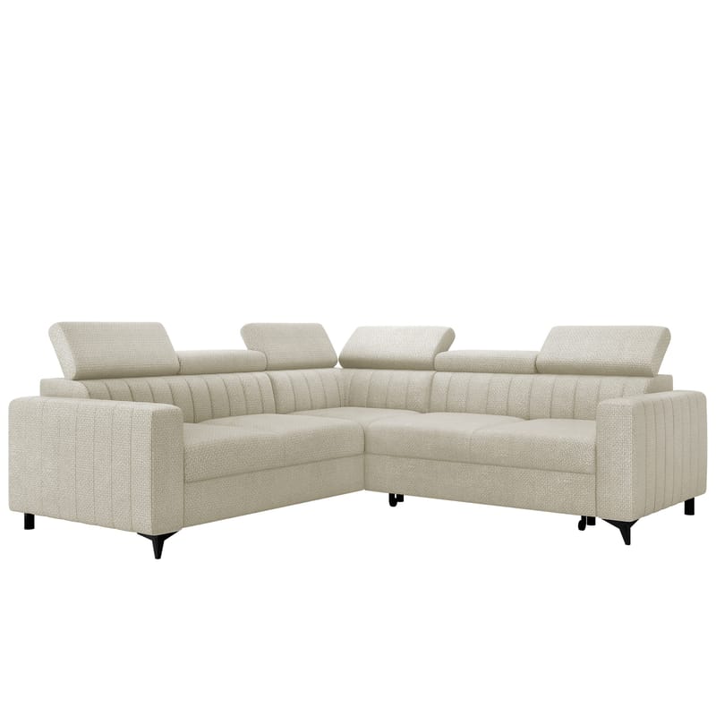 Milano 5-sits Bäddsoffa hörn med förvaring, Beige