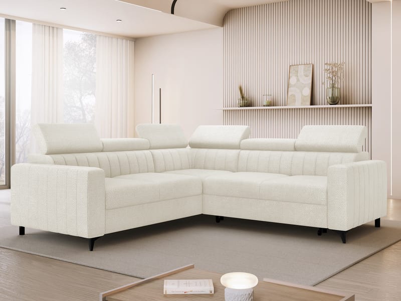 Milano 5-sits Bäddsoffa hörn med förvaring - Beige - Möbler - Vardagsrum - Bäddsoffor - Hörnbäddsoffa