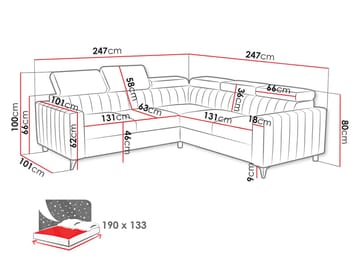 Milano 5-sits Bäddsoffa hörn med förvaring - Brun - Möbler - Vardagsrum - Bäddsoffor - Hörnbäddsoffa