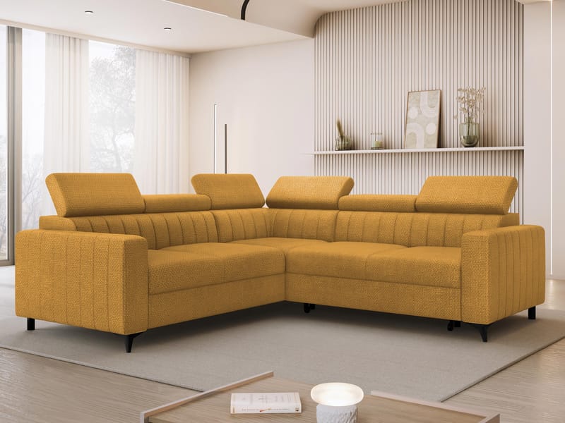 Milano 5-sits Bäddsoffa hörn med förvaring - Gul - Möbler - Vardagsrum - Bäddsoffor - Hörnbäddsoffa
