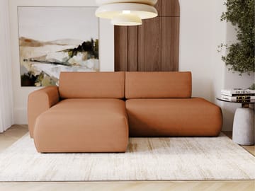 Milias 3-sits Bäddsoffa med Divan Vänster och Förvaring - Orange - Möbler - Vardagsrum - Bäddsoffor - Hörnbäddsoffa