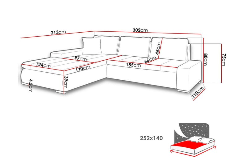 MIORA Bäddsoffa m. Divan 3-sits med Förvaring Gul - Gul - Bäddsoffor - Bäddsoffa divan