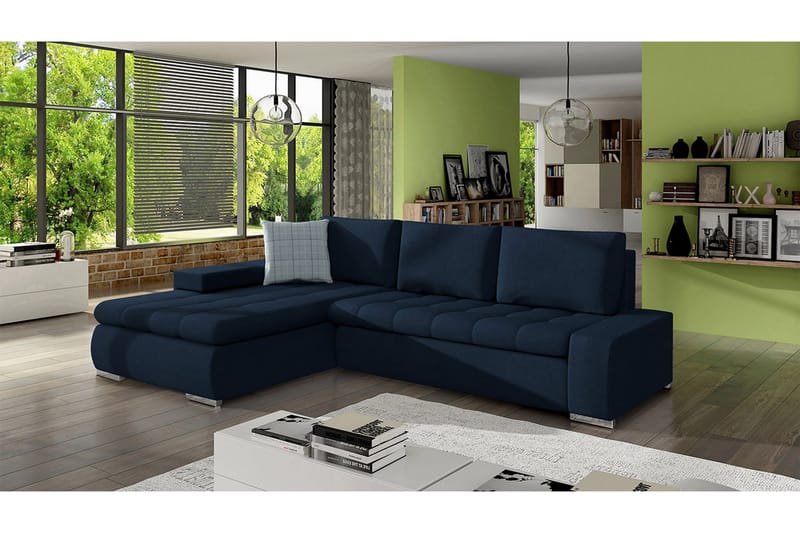 MIORA Bäddsoffa m. Divan 3-sits med Förvaring Svart - Svart - Möbler - Vardagsrum - Bäddsoffor