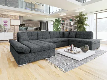Mireo U-formad 5-sits Bäddsoffa med förvaring - grå - Möbler - Vardagsrum - Bäddsoffor - Hörnbäddsoffa