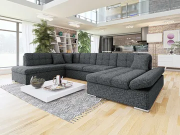 Mireo U-formad 5-sits Bäddsoffa med förvaring - grå - Möbler - Vardagsrum - Bäddsoffor - Hörnbäddsoffa