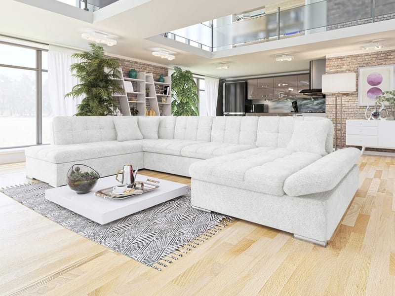 Mireo U-formad 5-sits Bäddsoffa med förvaring - vit - Möbler - Vardagsrum - Bäddsoffor - Hörnbäddsoffa
