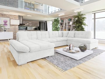 Mireo U-formad 5-sits Bäddsoffa med förvaring - vit - Möbler - Vardagsrum - Bäddsoffor - Hörnbäddsoffa