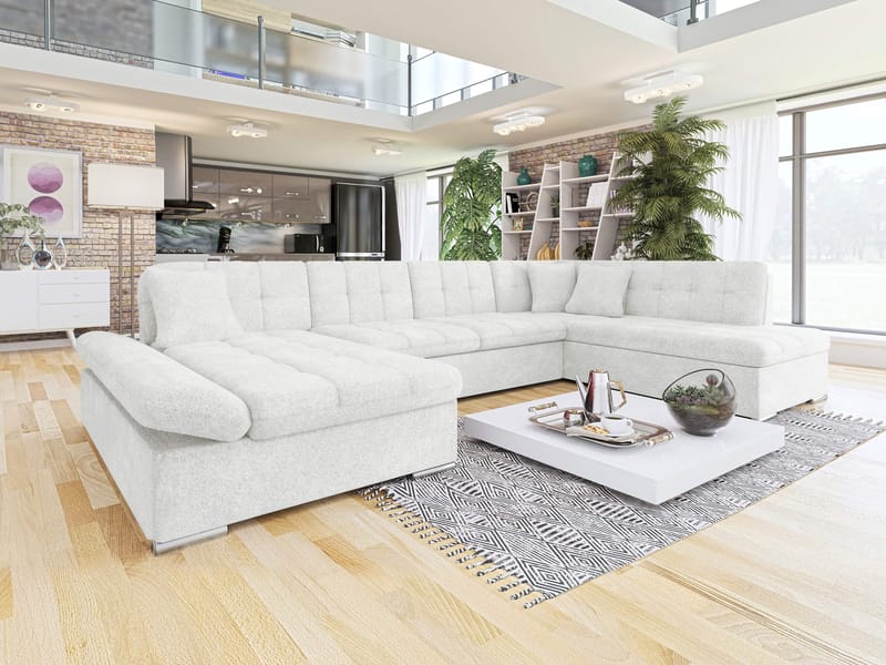 Mireo U-formad 5-sits Bäddsoffa med förvaring - vit - Möbler - Vardagsrum - Bäddsoffor - Hörnbäddsoffa