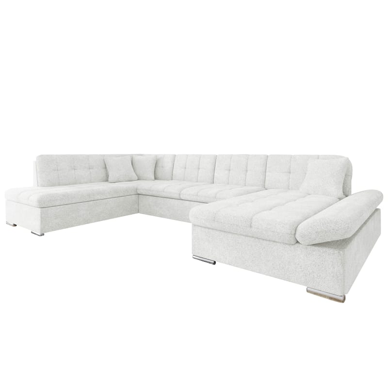 Mireo U-formad 5-sits Bäddsoffa med förvaring, vit